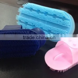 Adjustable Plastic Curry Comb, Plastic Cleaning Animal Brush thumbnail-1