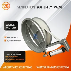 Manual and Electric Ventilation Butterfly Valve, Pneumatic Louvered Cold Air Damper thumbnail-3