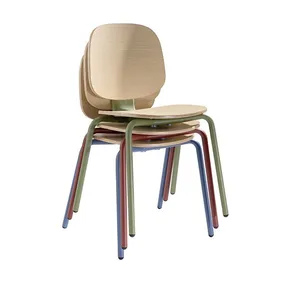 Original Design Stackable Nova Aremless Metal Chair for Univeristy Canteen thumbnail-1