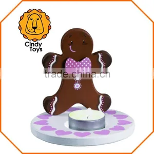 DIY Wooden Craft Tealight Holder Gingerbreadman 1 Pcs for Kids thumbnail-1