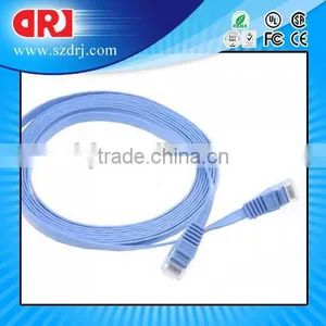 32AWG Cat6 550MHZ UTP Flat Ethernet Bare Copper Network Cable, Blue thumbnail-1