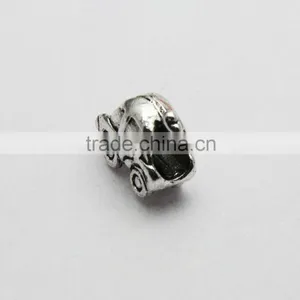 Wholesale DIY Anti-silver Car Shape Large Hole Metal Zinc Alloy Slide Beads thumbnail-4