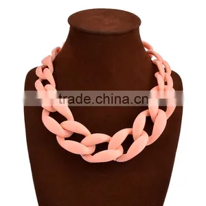 Multicolored Resin Acrylic Chain Chunky Statement Fashion Necklace 2016 thumbnail-2