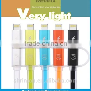 Remax 2 in 1 Double-sided Flat With Led Usb Cable ,for Both Iphone and Samsung thumbnail-2