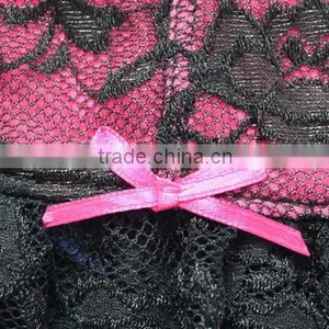 Pink Sexy Lace Lady Skirt, Black Lace Young Girl Skirt thumbnail-5