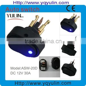 50pcs/lot 12mm Blue Led 12VDC 30A Car Pin Switch thumbnail-1