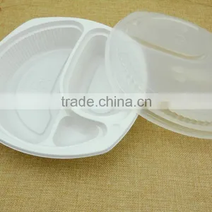 PP Plastic Disposable 3 Compartment Microwave Safe Takeaway Food Container Lunch Tray thumbnail-3