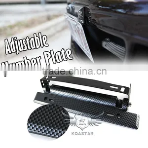 Universal Carbon Fiber Style Adjustable Number Plate Car License Plate thumbnail-1