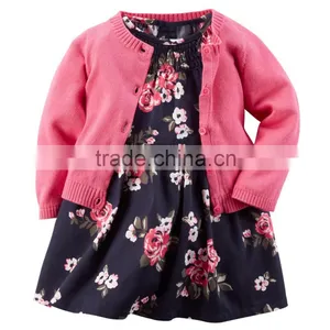 Summer Baby and Girl's Cotton Printed Cardigan Dress thumbnail-1