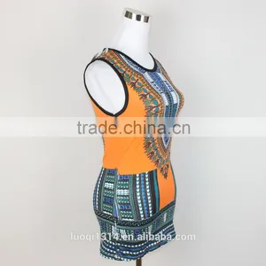 Hot Sales Digital Printing Fashion Women Dashiki Sleeveless Tops Quality Choice thumbnail-3