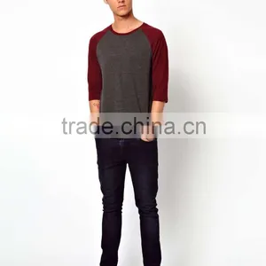 Cotton T-shirt High Quality Custom Making Reglan Slleve thumbnail-4