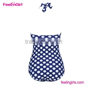 Blue Dot Plus Size Sexy Mature Bikini thumbnail-4
