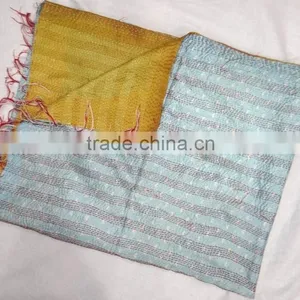 Handmade Silk Kantha Reversible Silk Stoles thumbnail-6