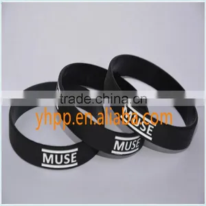 Custom Muse Ink-filled Silicone Debossed Wristband Bracelet for Music Fans Quality Choice thumbnail-1