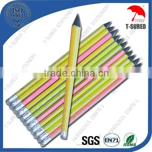 7'' School Black Wood Pencil With Eraser thumbnail-1