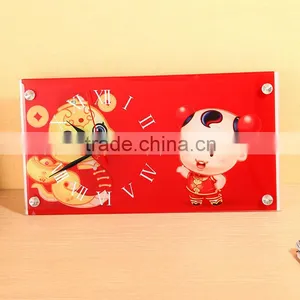 Rectangle Shape Glass Photo Frame With Clock Made in China thumbnail-1