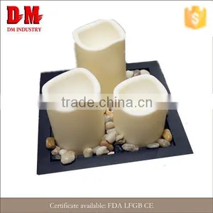 Plastic Wholesale Flameless Candle Set of 3 With Base thumbnail-1
