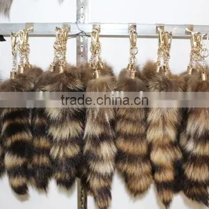 Wholesale Natural Color Fox Tail Fur Keychain / Fox Fur Tail thumbnail-1