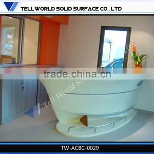 Hot Sale Popular Beautiful Luxury Boat Shape Artificial Marble Bar Counter Furniture thumbnail-1