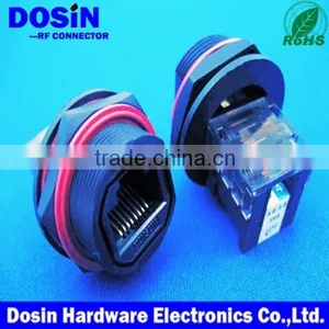 Female Waterproof RJ45 Connector With Ethernet Cable thumbnail-1