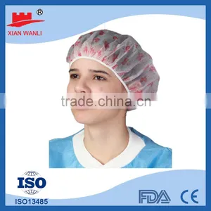 Good Quality White Red Blue Pink Waterproof Disposable PE Shower Cap Hotel thumbnail-4
