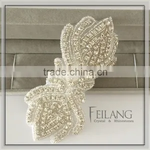 Rhinestone Encrusted Bridal Belt Crystal Belt Ribbon Headbands thumbnail-5