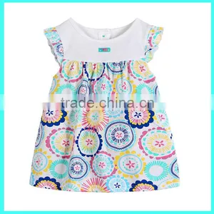 Wholesale Short-sleeve Cotton Kid Girls Princess Baby Dress Pictures for Summer thumbnail-1