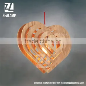 Nordic Creative Brief Wooden Pendant Lamps Heart Shape Living Room Bedroom Lighting Fixtures Holiday Living Christmas Lights thumbnail-1