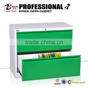 Thin Dege White Two Drawers Lateral Filing Cabinet thumbnail-1