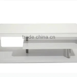 TV-3007 White High Gloss TV Stand With Shelf thumbnail-2