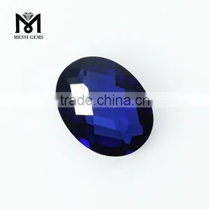 Double Briolette Faceted Oval 7 x 9 mm 34# Sapphire Corundum Stone thumbnail-3