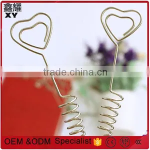 Shenzhen Factory Price Color Long Rod Metal Stick Silver Wire Heart Shape Paper Clips With Spring thumbnail-2