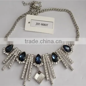 Wholesale White Gold Plated Women Necklace Water Drop Crystal Necklace thumbnail-6
