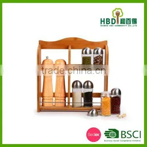 Best Selling New Item Bamboo Spice Rack With Pepper Grinder thumbnail-1