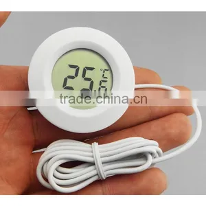 Outdoor /indoor Round Black/White Small Digital Thermometer thumbnail-3