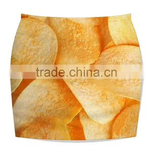 Cheap Price Skirt For Women Polyester and Spandex Potato Chips Print Skirt N20-14 thumbnail-2