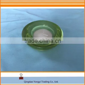 Fresh Green Round Glass Holder With Tealight Candle thumbnail-1