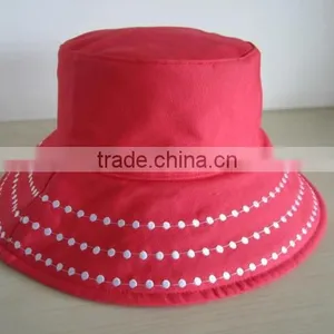 Magenta 100% Cotton Wide Brim Bucket Fishing Hats and Caps thumbnail-2