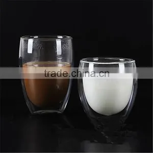 In Stock! Hand-made Heat Resistant Double Wall Borosilicate Glass Cup With Lid Wholesale thumbnail-4