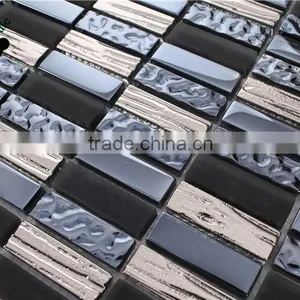 SMP15 Latest Design Decoration Wall Tile Glass Mix Mosaic Matte Crystal Glass Mosaic thumbnail-4