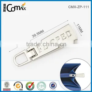 Fancy Custom Logo Curved Metal Zipper Ends Puller For Bag Accessories thumbnail-1