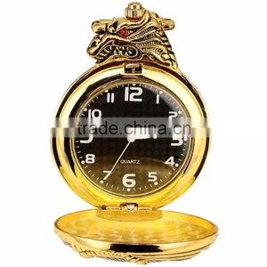 Classic Lady Necklace Chain Quartz Analog FOB Red Crystal Pocket Watch thumbnail-1