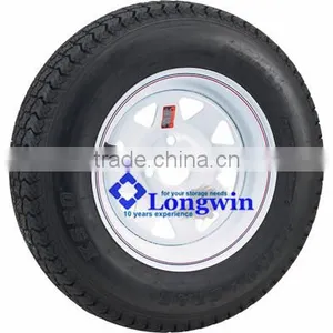 4-Hole High Speed Spoked Rim Design Trailer Tire Assembly - 480-12 Tire, thumbnail-1
