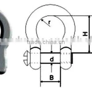 European Type Large Bow Shackles,type D-5(rigging Hardware) thumbnail-1