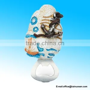 Anchor Resin Stone Finish Magnet With Bottle Opener thumbnail-1