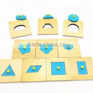 Kids Wooden Toy Montessori Geometry Puzzle thumbnail-1