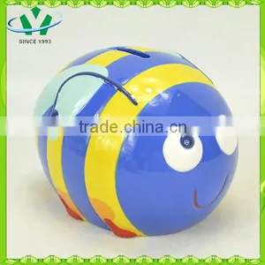 Modern Blue Personalized Money Box Ceramic Bee thumbnail-4