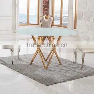 TH403 Cheap Round Stainless Steel Rose Gold Breakfast Table and Chairs thumbnail-2