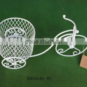 UNIQUE CRAFT!Wire Round Basket With Bike Collecting Decor thumbnail-2