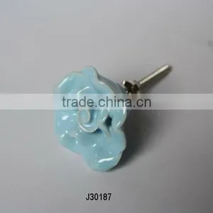 Blue Flower Ceramic Drawer Knobs Available in Other Colour and Patterns thumbnail-1
